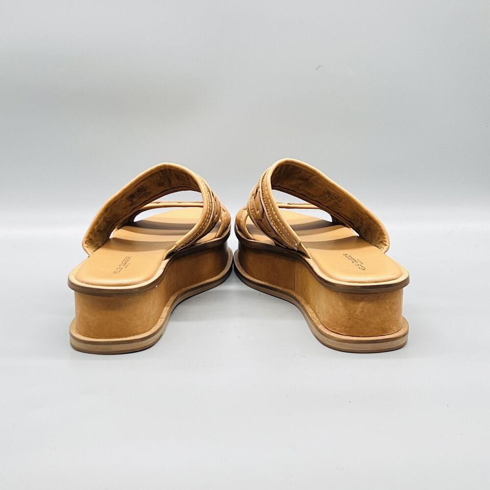 Kelsi Dagger Sandals Womens 10 Brown Leather Platform Wedge Slide Comfort Shoes - Picture 6 of 9